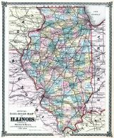 Illinois Railroad Map, Illinois State Atlas 1875